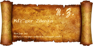 Móger Zdenka névjegykártya